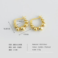 2021 NEW INS 925 Sterling Silver plain chic ball bead plain silver big unique hoop earring for women